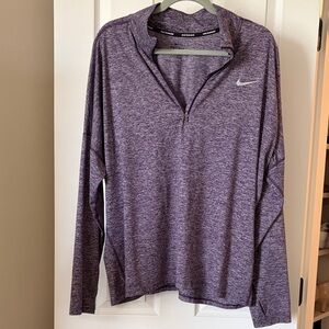 Nike Heather Purple Quarter-Zip Performance Pullover
